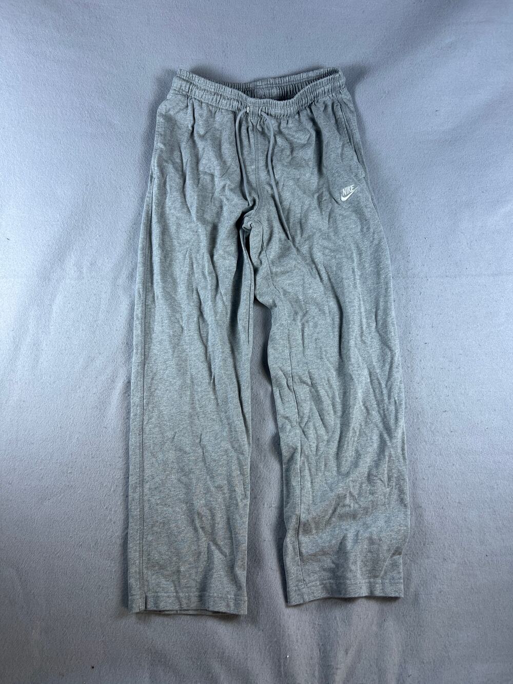 Nike Sweatpants Mens S Gray Straight Leg Drawstring Logo Comfort Loungewear